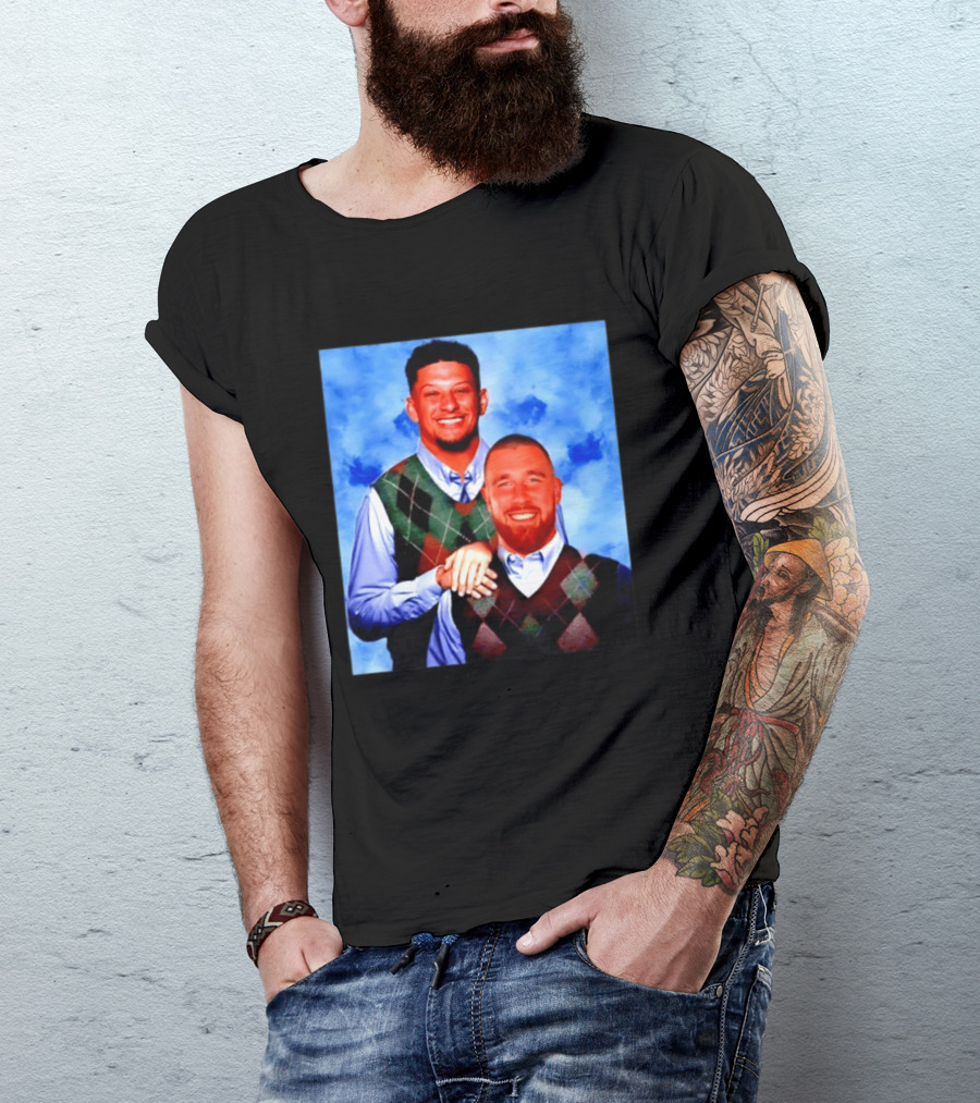 Patrick Mahomes Travis Kelce Step Brothers Meme Football T-Shirt