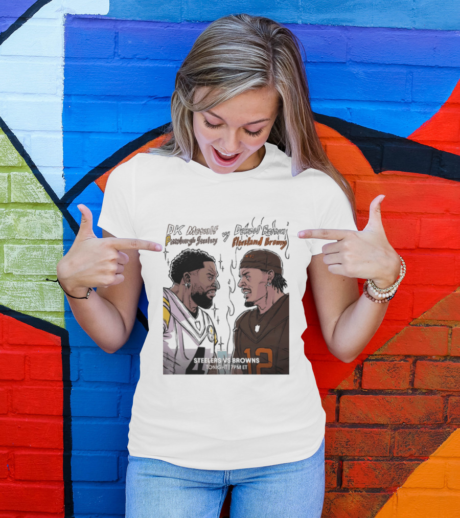 DK Metcalf Pittsburgh Steelers Vs Denzel Boston Cleveland Browns Steelers Vs Browns T-Shirt