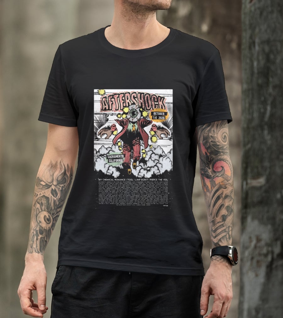 Aftershock Festival 2026 Sacramento California October 1 4 My Chemical Romance Tool Limp Bizkit Pierce The Veil T-Shirt