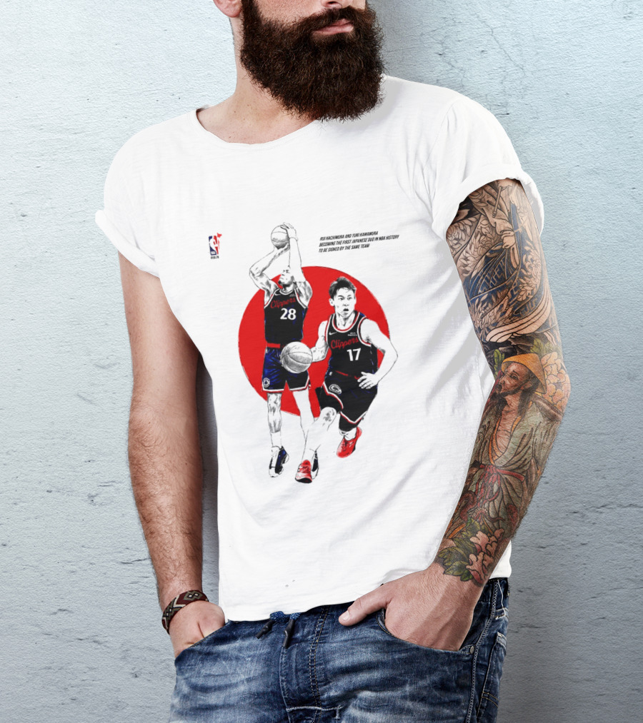 Rui Hachimura Yuki Kawamura Japanese Duo Clippers NBA Basketball 28 17 T-Shirt