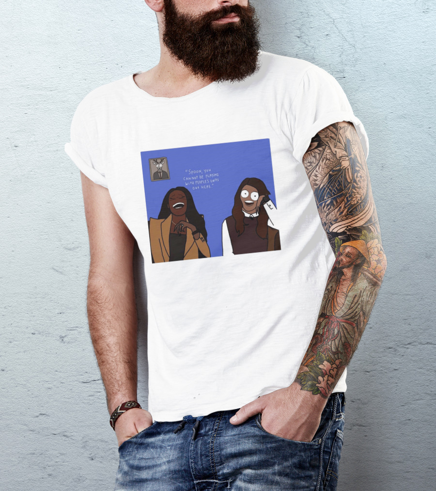 Spoon You Cannot Be Playing Meme Cartoon Laughter Scene T-Shirt