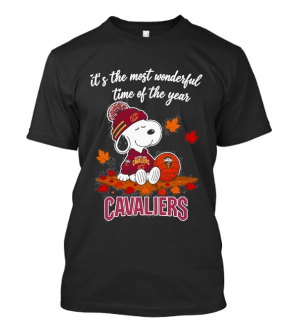 Cleveland Cavaliers Snoopy It's The Most Wonderful Time Of The Year Autumn Football T-Shirt