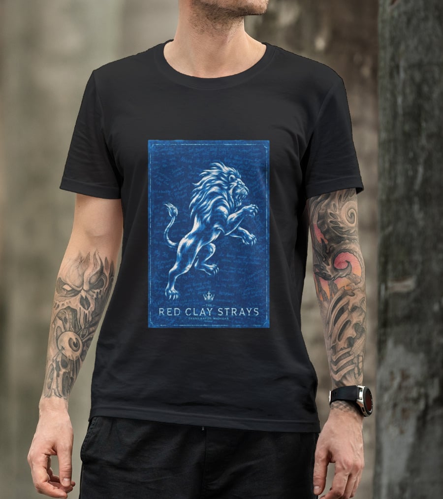The Red Clay Strays Lion Art Grand Rapids Michigan Concert T-Shirt