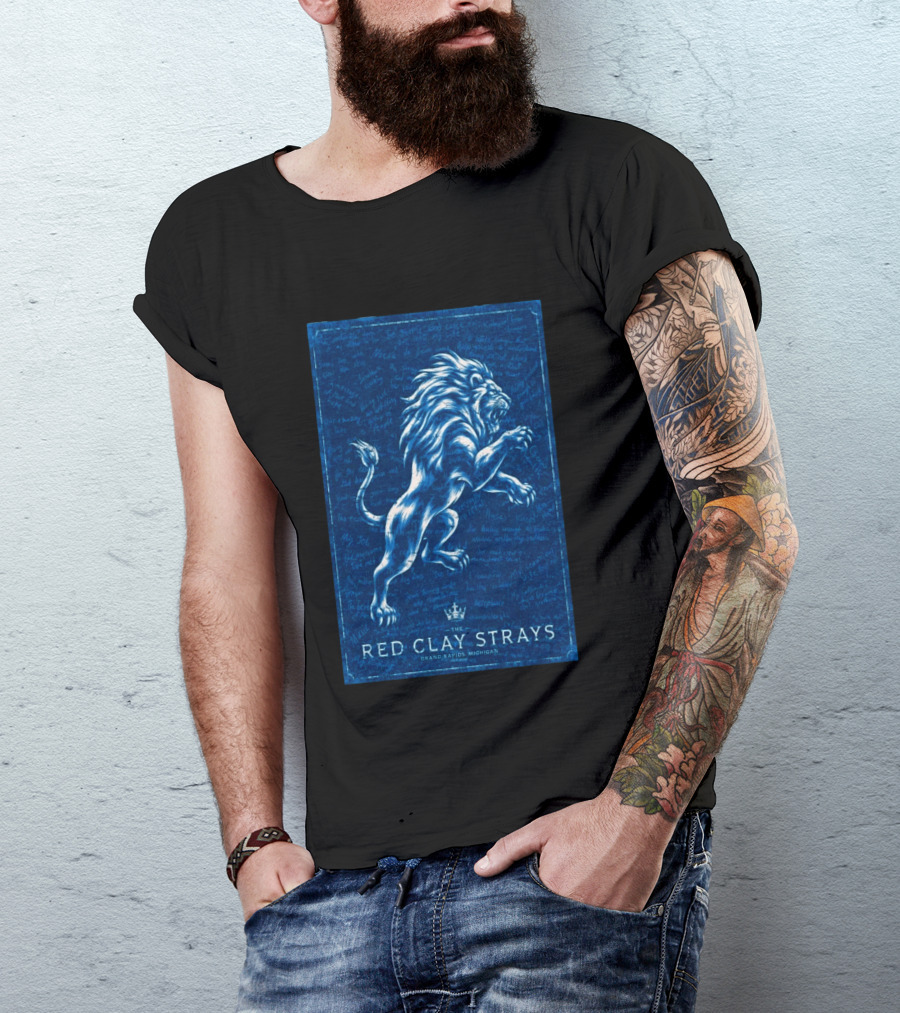 The Red Clay Strays Lion Art Grand Rapids Michigan Concert T-Shirt