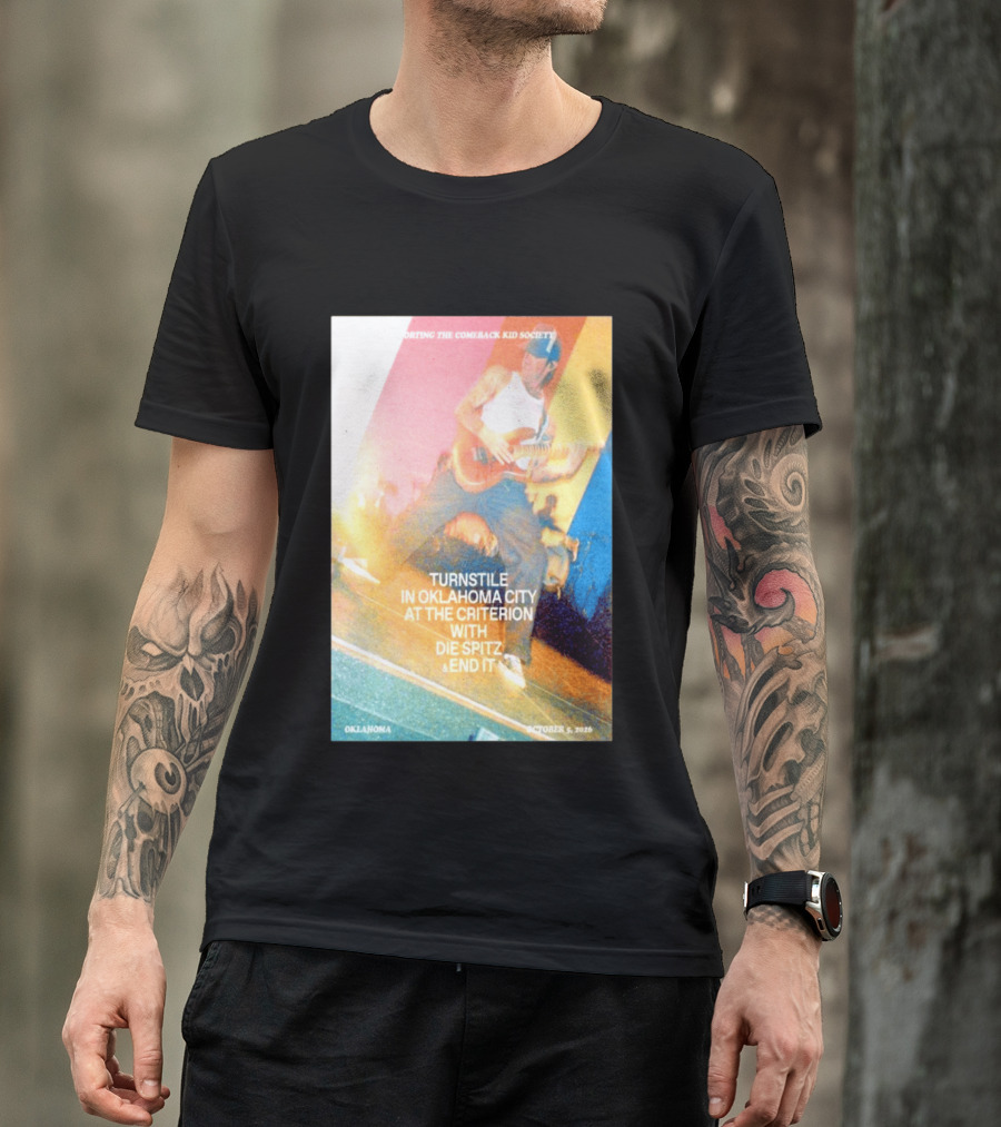 Turnstile Oklahoma City The Criterion October 5 2026 With Die Spitz And End It Concert T-Shirt