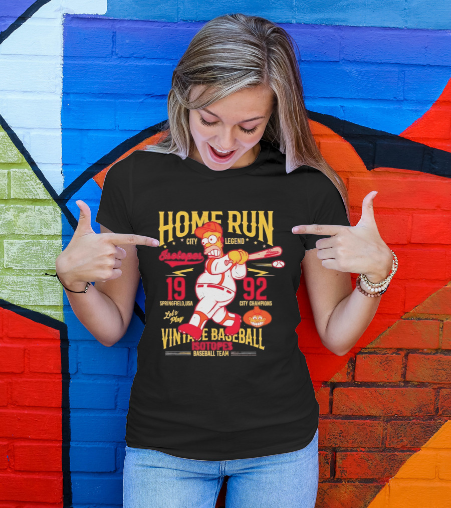 Home Run City Legend Springfield USA 1992 Let's Play Vintage Baseball Team T-Shirt