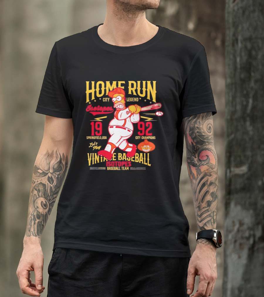 Home Run City Legend Springfield USA 1992 Let's Play Vintage Baseball Team T-Shirt