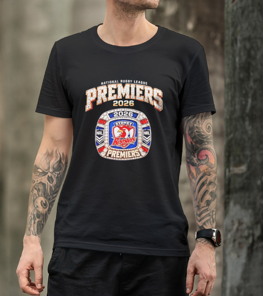National Rugby League Premiers 2026 Sydney Roosters Ring T-Shirt