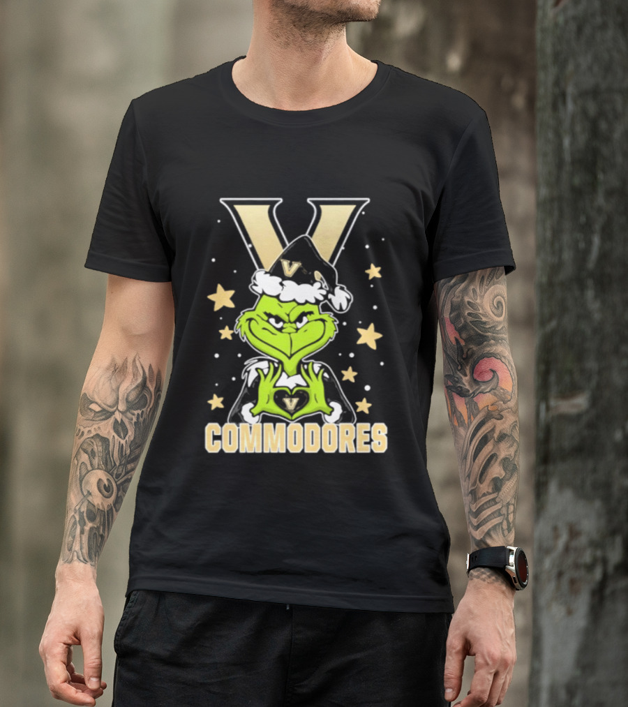 Vanderbilt Commodores Grinch Christmas Love Hands 2026 Football T-Shirt