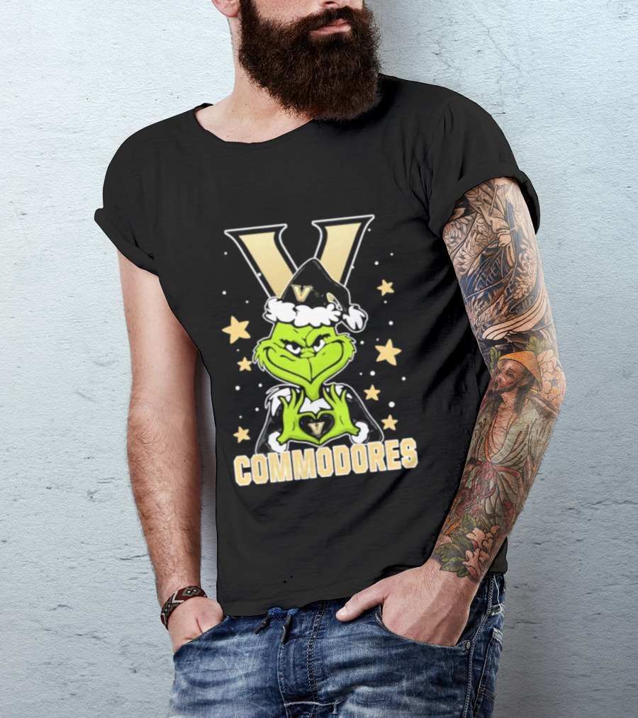 Vanderbilt Commodores Grinch Christmas Love Hands 2026 Football T-Shirt