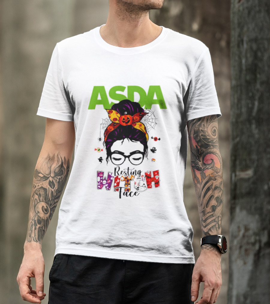 ASDA Resting Witch Face Halloween 2026 Pumpkin Headband Glasses T-Shirt