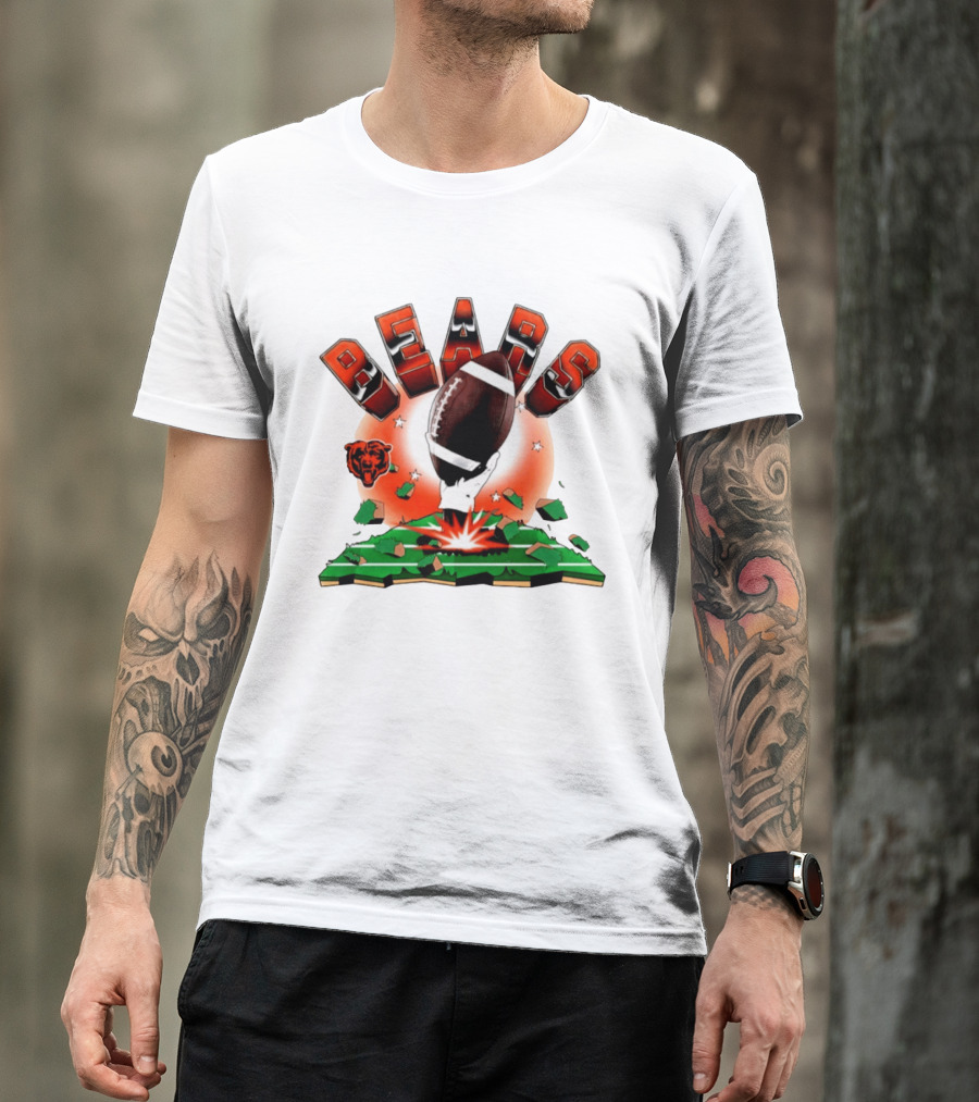 Chicago Bears 2026 Explode Clubhouse Football Logo Stars T-Shirt
