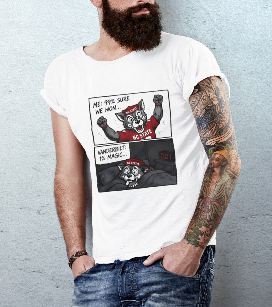 NC State Wolfpack 99 Percent Sure We Won Vanderbilt 1 Percent Magic Comic T-Shirt