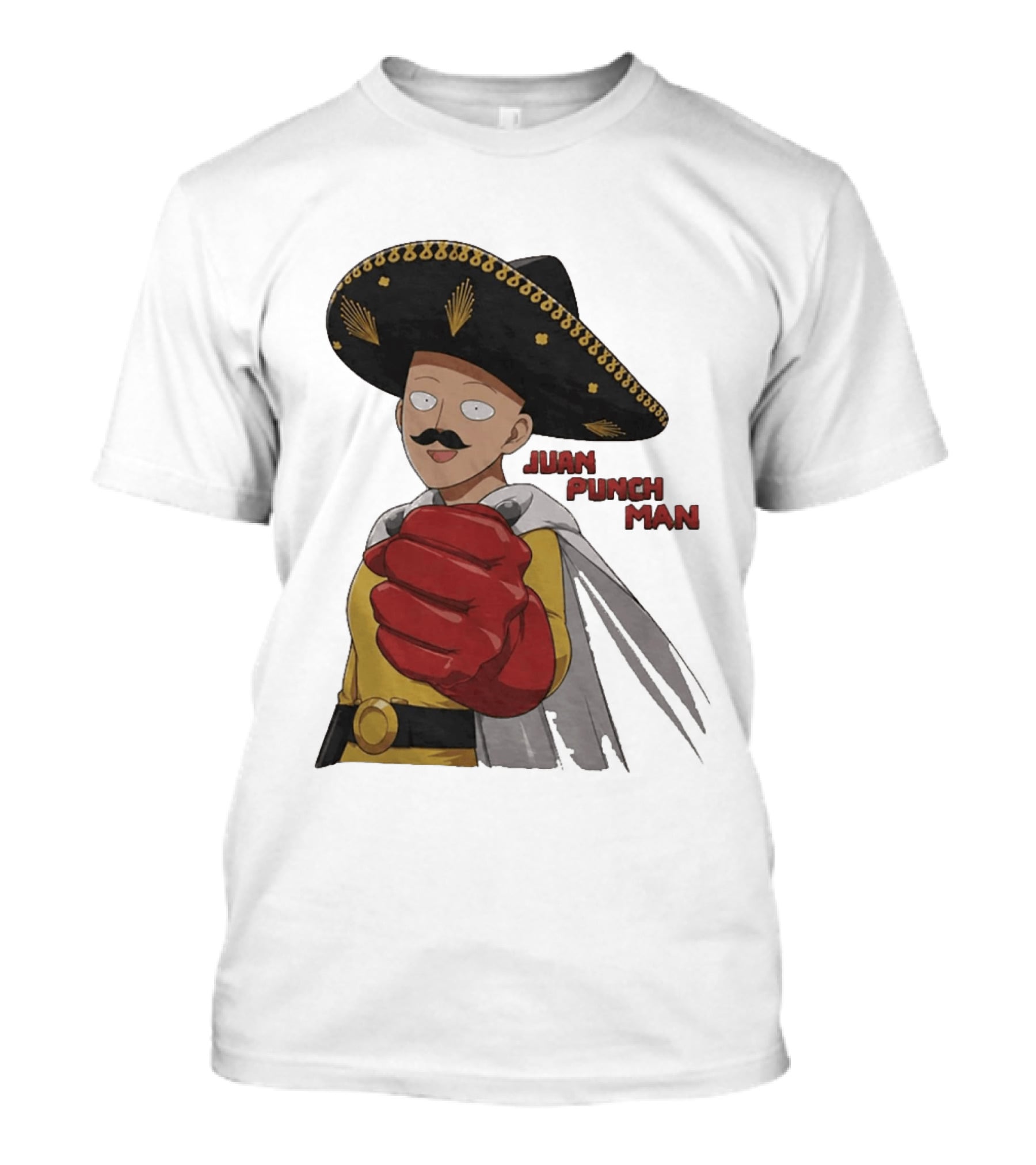 Juan Punch Man Mexican Sombrero Moustache T-Shirt