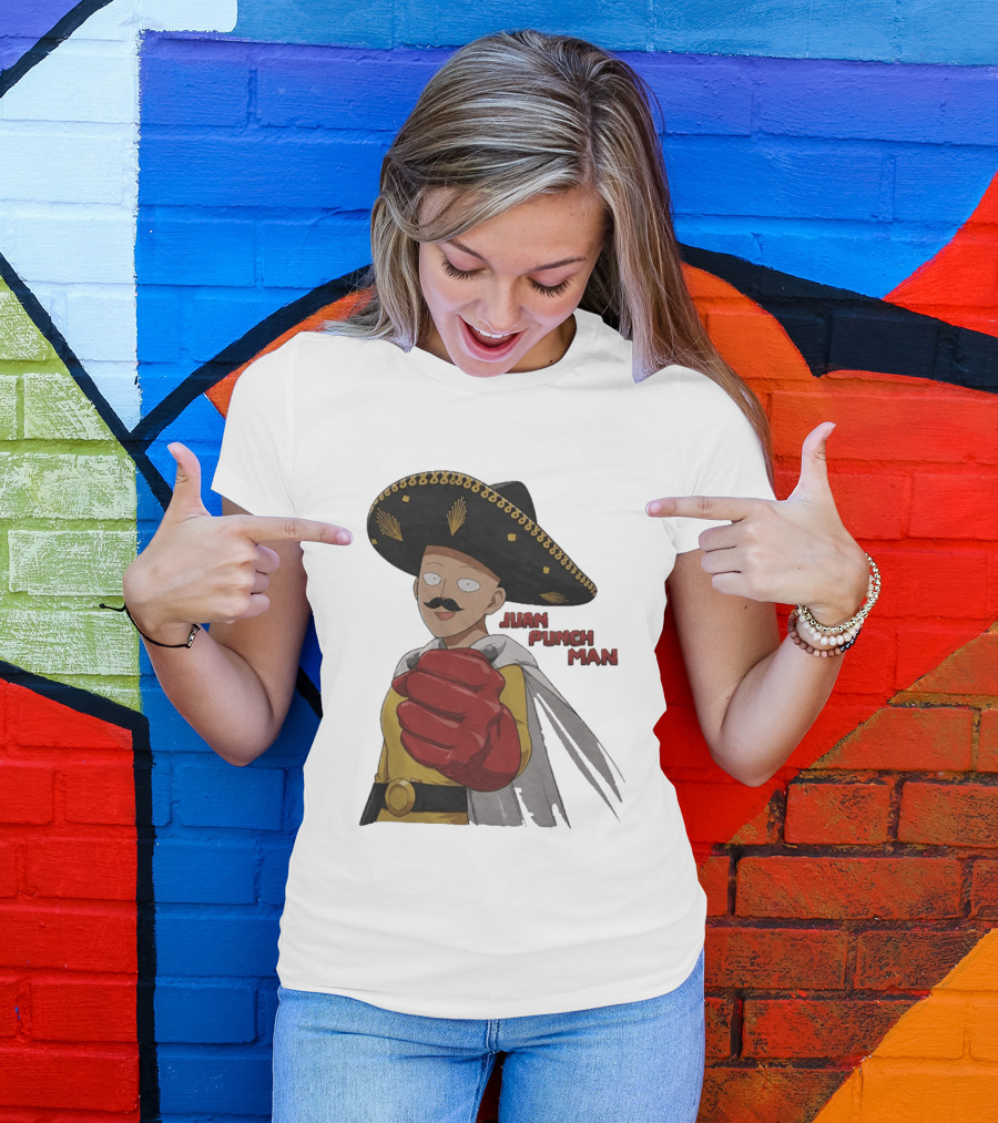 Juan Punch Man Mexican Sombrero Moustache T-Shirt