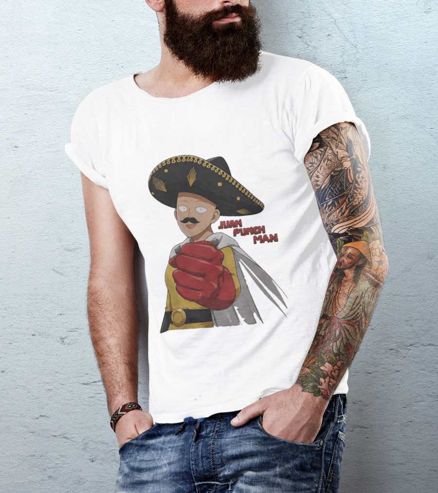 Juan Punch Man Mexican Sombrero Moustache T-Shirt