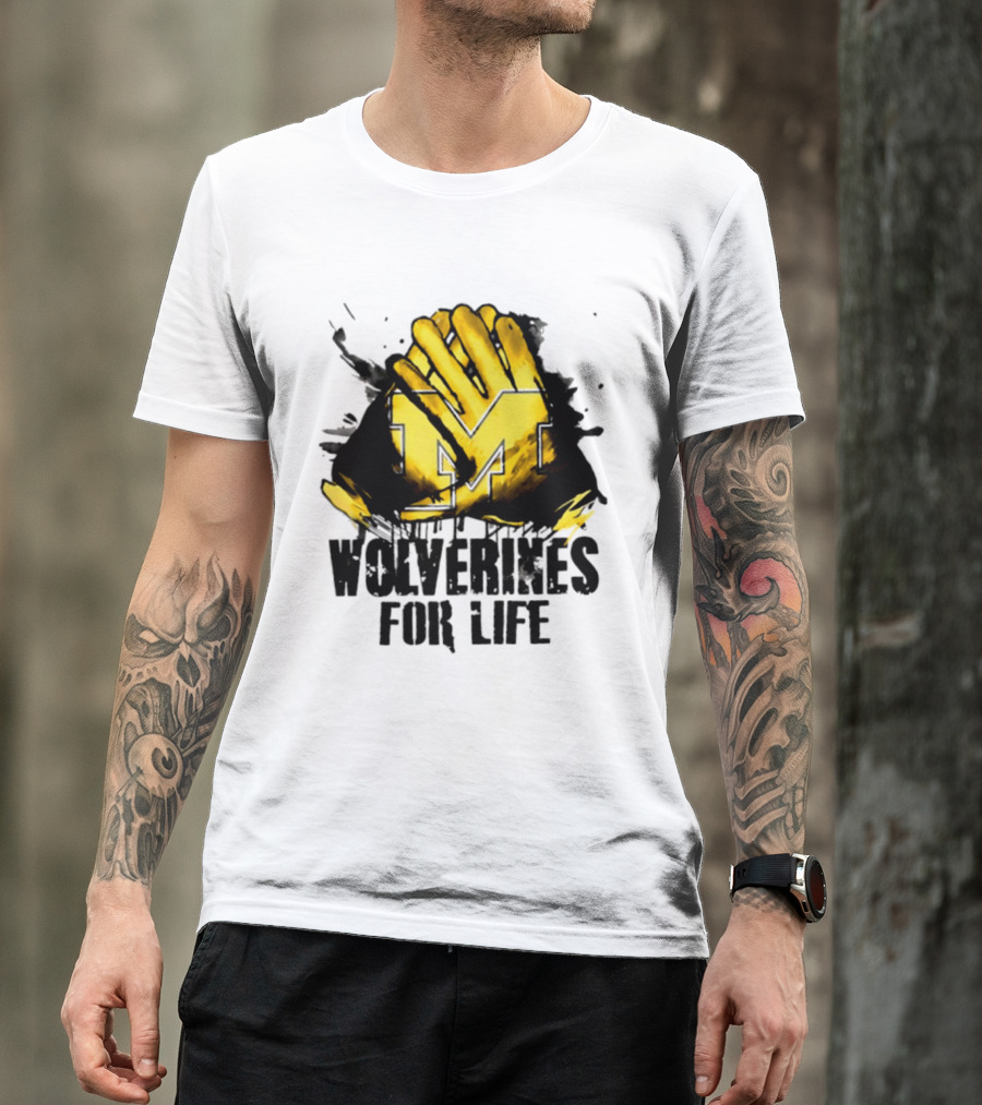 Michigan Wolverines M Symbol Wolverines For Life T-Shirt