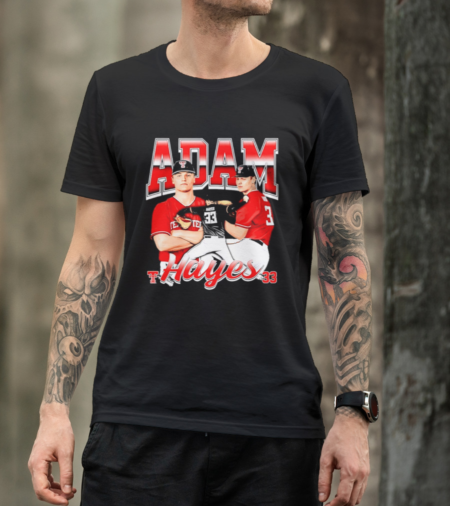 Adam Hayes Texas Tech 33 Red Raiders Football NCAA T-Shirt
