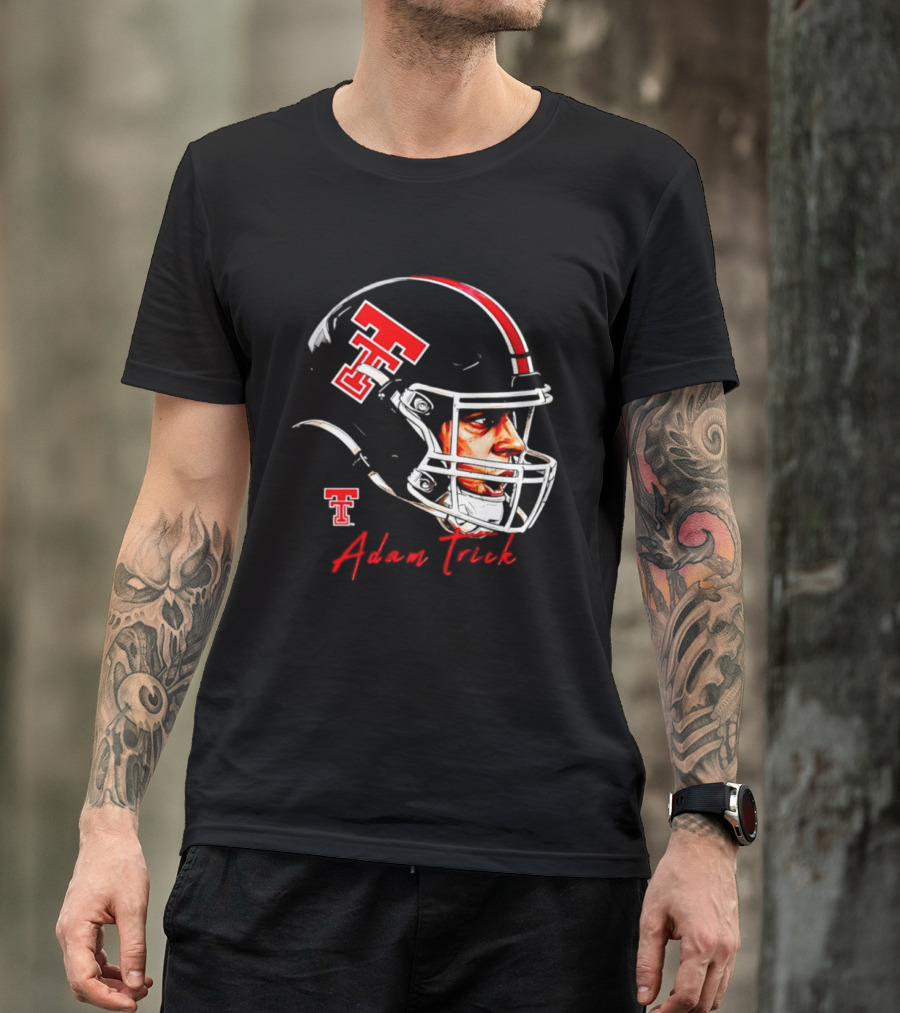 Adam Trick Texas Tech Red Raiders Football Helmet NCAA Game Face T-Shirt