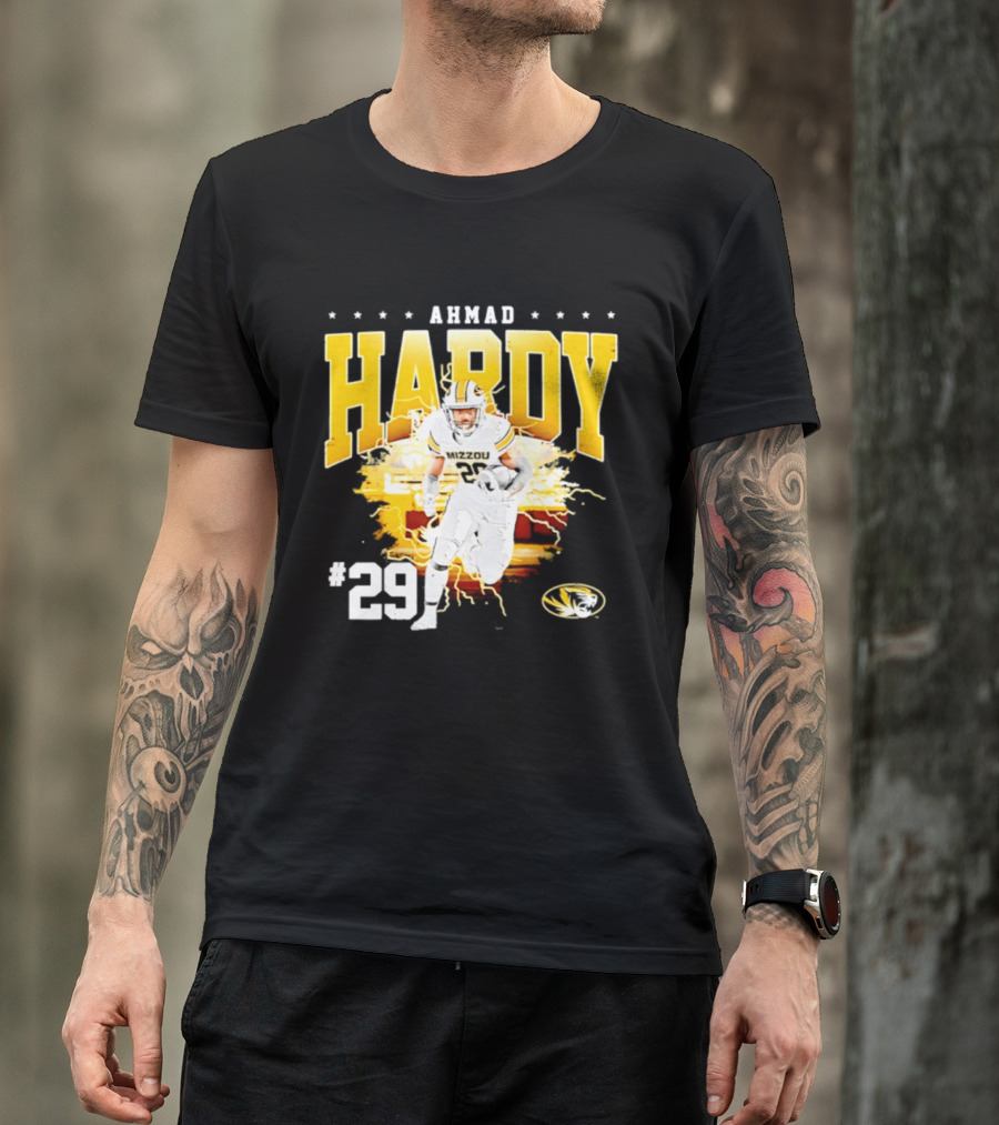 Ahmad Hardy Missouri Tigers NCAA Football #29 Lightning T-Shirt