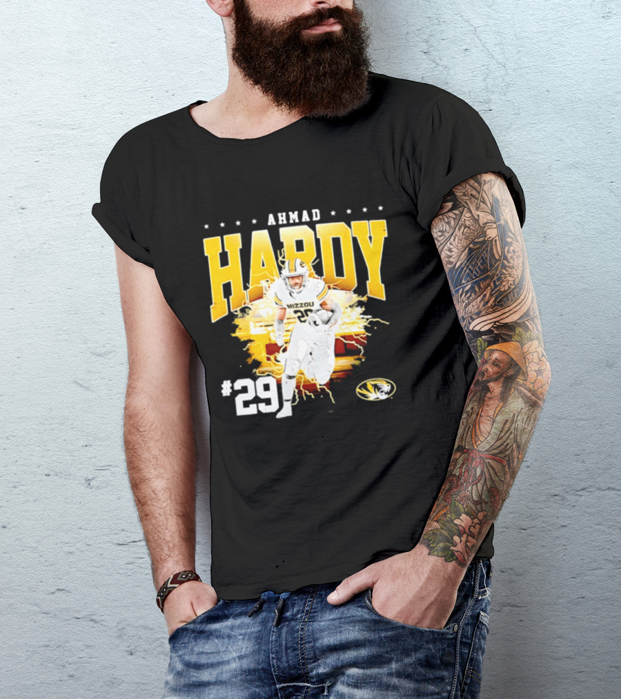 Ahmad Hardy Missouri Tigers NCAA Football #29 Lightning T-Shirt