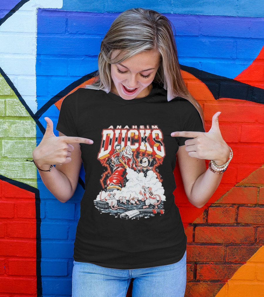 Anaheim Ducks Pest Control NHL Hockey Cartoon Rats T-Shirt