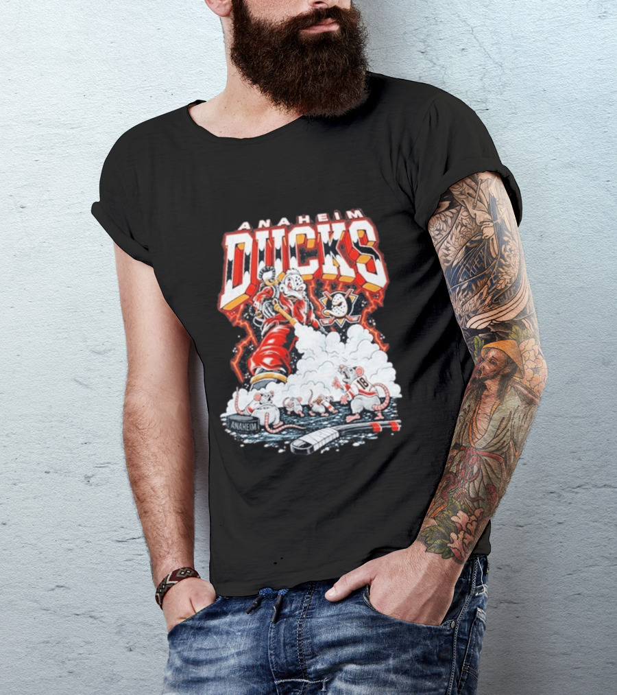 Anaheim Ducks Pest Control NHL Hockey Cartoon Rats T-Shirt