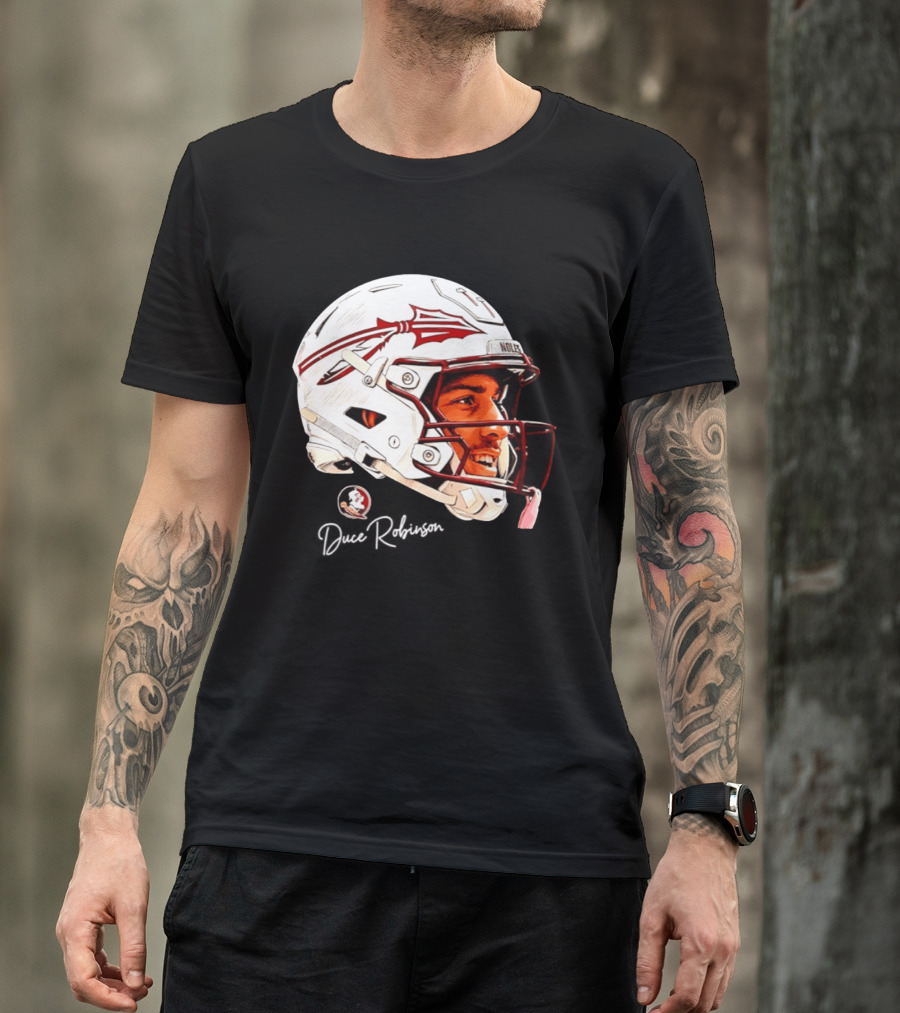 Duce Robinson Florida State Seminoles Football NCAA Game Face Helmet T-Shirt