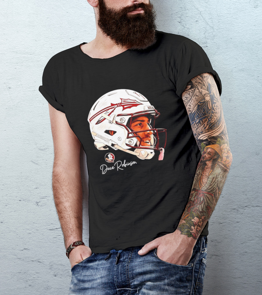 Duce Robinson Florida State Seminoles Football NCAA Game Face Helmet T-Shirt