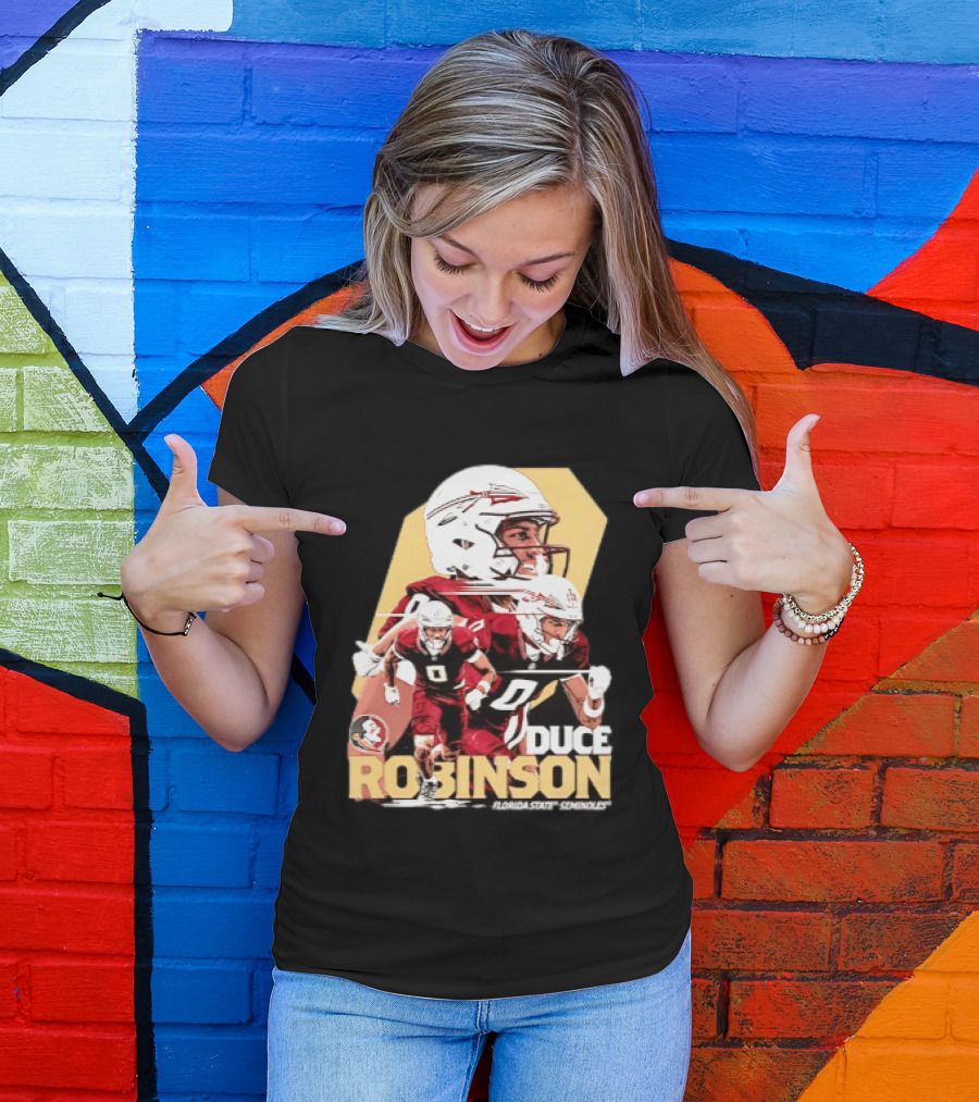 Duce Robinson Florida State Seminoles Football NCAA Player Action Montage T-Shirt