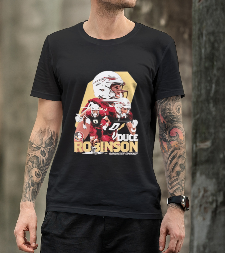 Duce Robinson Florida State Seminoles Football NCAA Player Action Montage T-Shirt