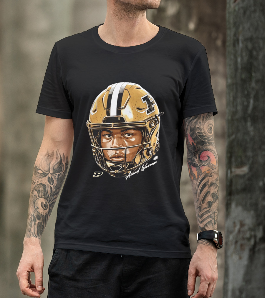 Asaad Waseem Purdue Boilermakers Football Helmet Game Face NCAA T-Shirt