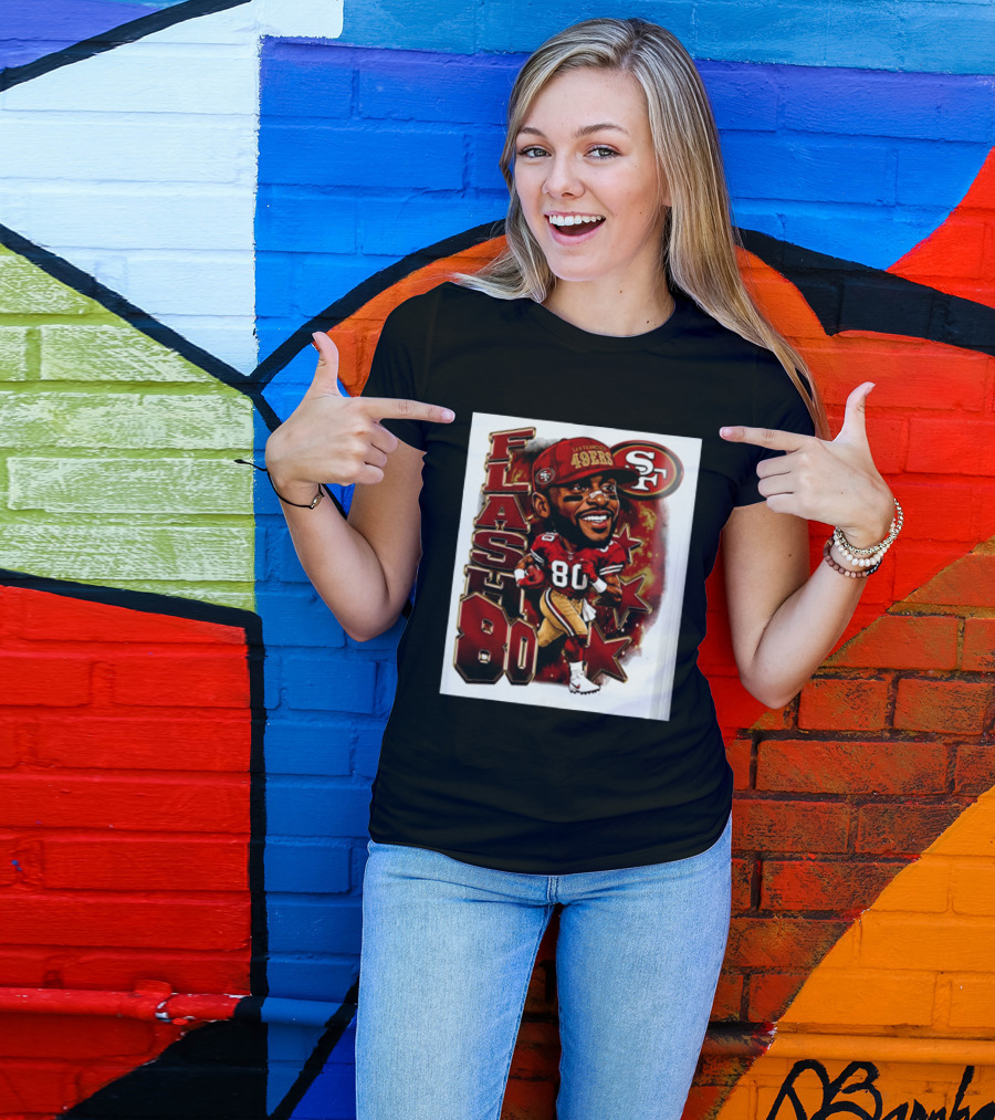 Flash Jerry Rice 80 San Francisco 49ers Caricature SF T-Shirt