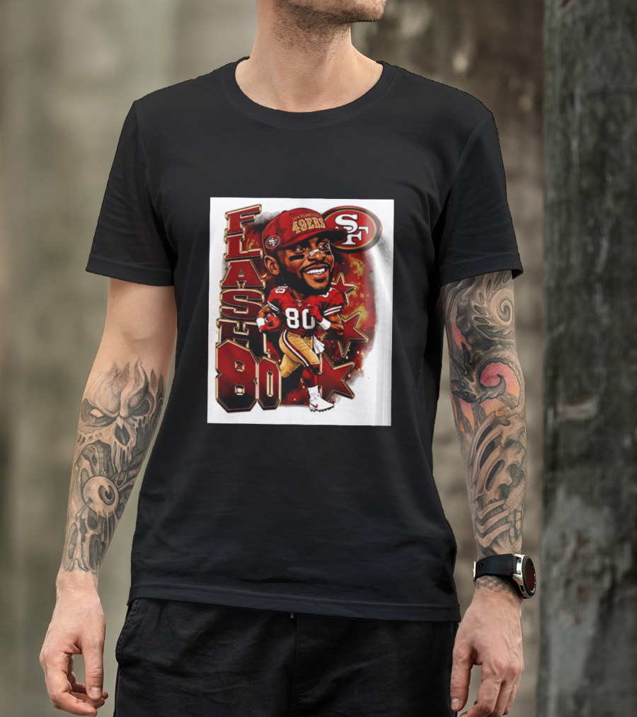 Flash Jerry Rice 80 San Francisco 49ers Caricature SF T-Shirt