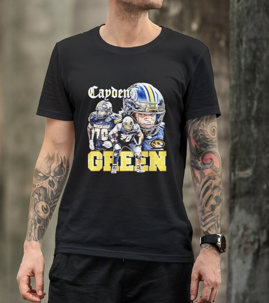 Cayden Green Mizzou 70 Missouri Tigers NCAA Football T-Shirt