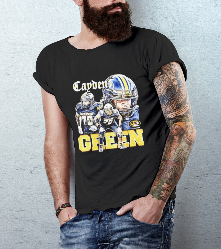 Cayden Green Mizzou 70 Missouri Tigers NCAA Football T-Shirt