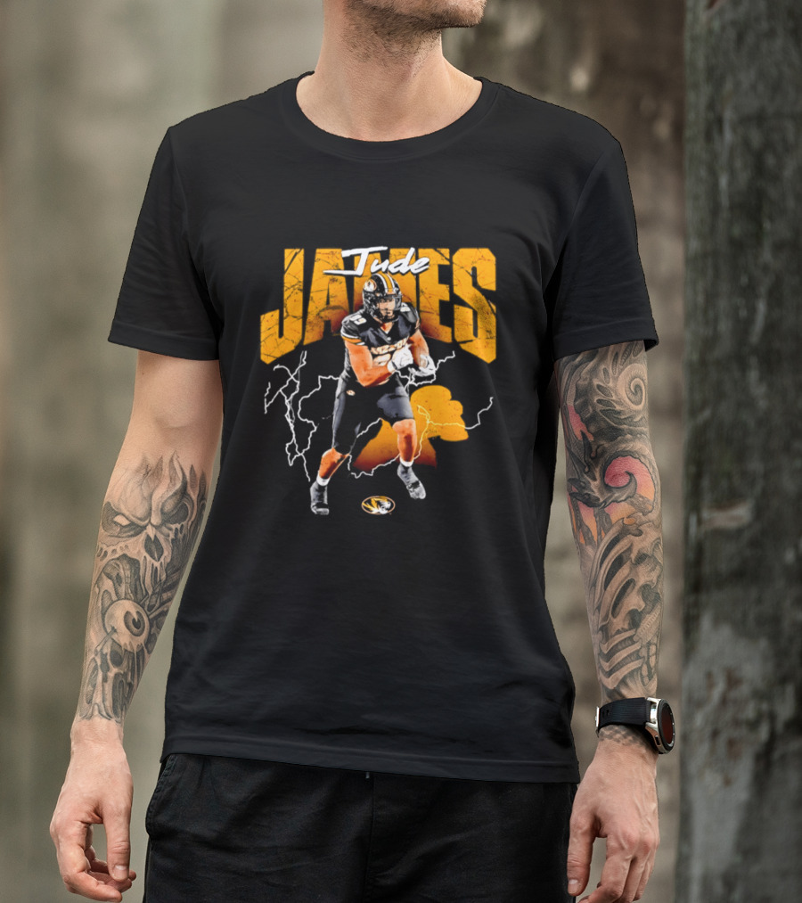 Jude James Missouri Tigers Football NCAA Lightning Strikes T-Shirt