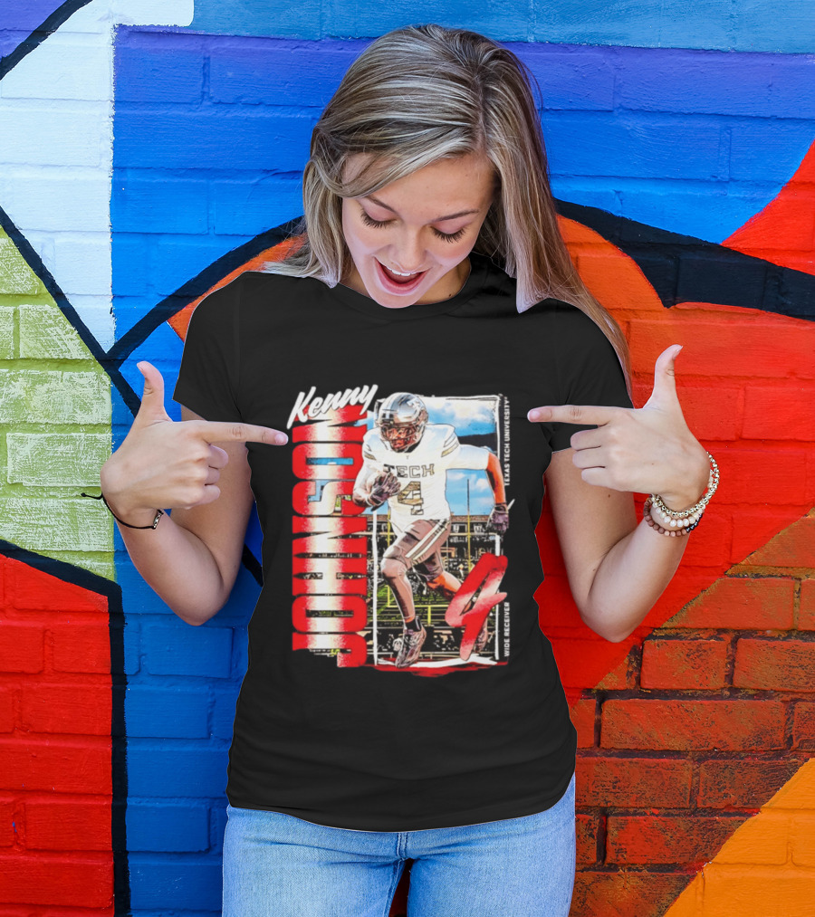 Kenny Johnson Texas Tech Red Raiders Wide Receiver Football NCAA Cards Stadium T-Shirt