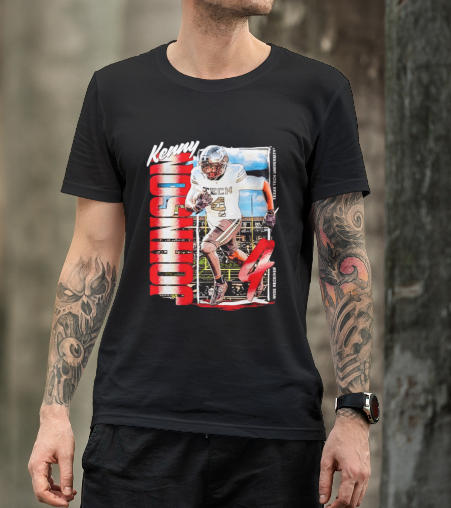 Kenny Johnson Texas Tech Red Raiders Wide Receiver Football NCAA Cards Stadium T-Shirt