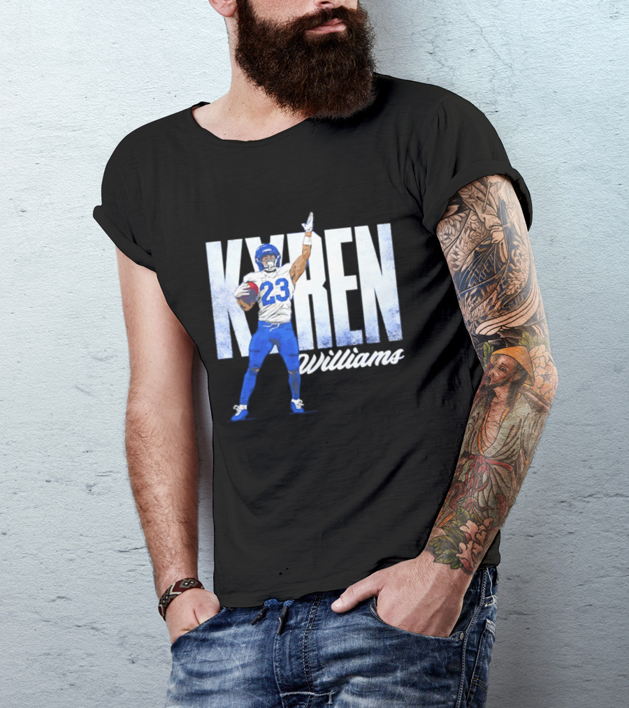 Kyren Williams Los Angeles Rams 23 Football Player Pose T-Shirt