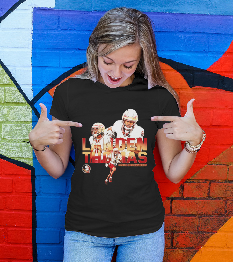 Landen Thomas Florida State University Football Player Collage T-Shirt