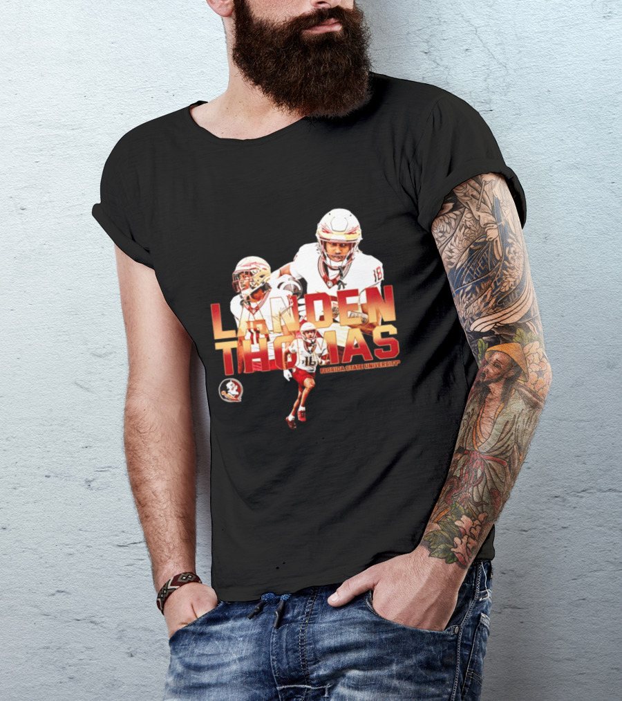 Landen Thomas Florida State University Football Player Collage T-Shirt