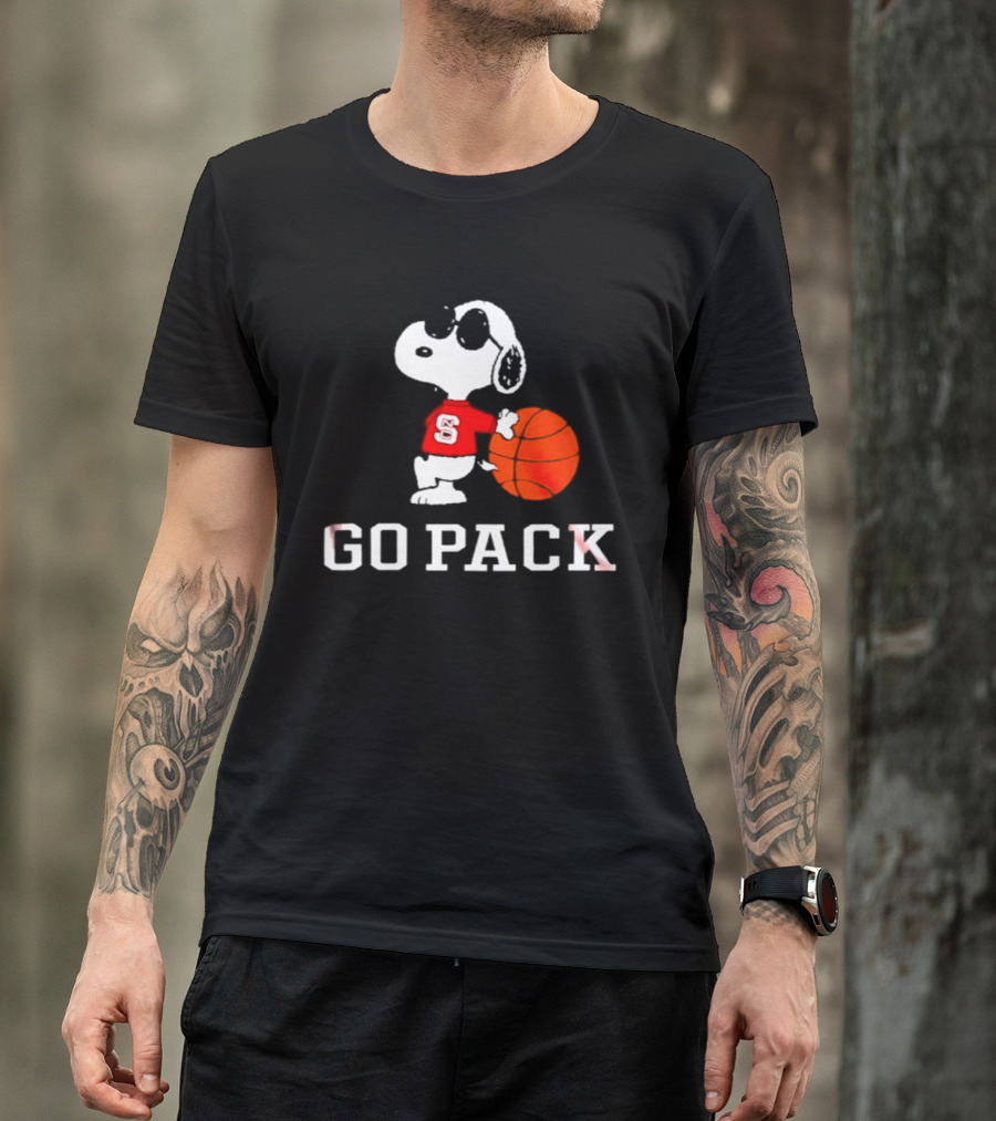 Snoopy NC State Wolfpack Basketball Go Pack T-Shirt