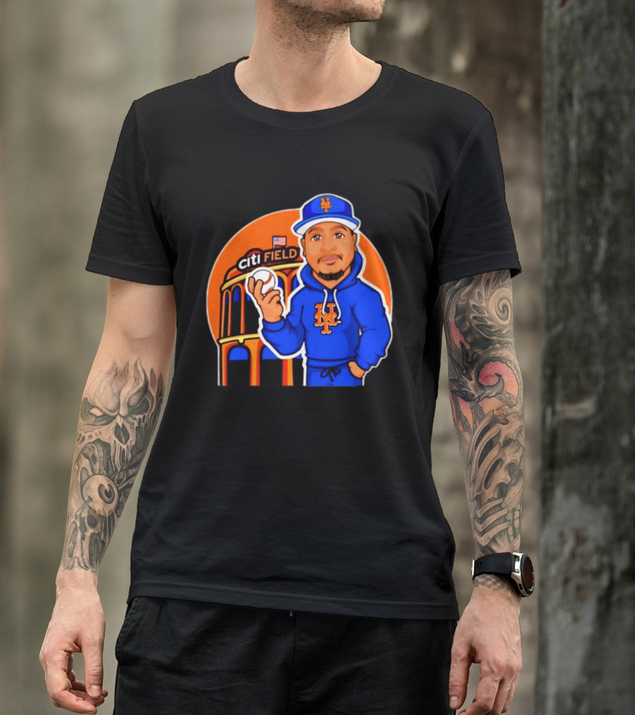 New York Mets Citi Field Baseball Player Caricature T-Shirt