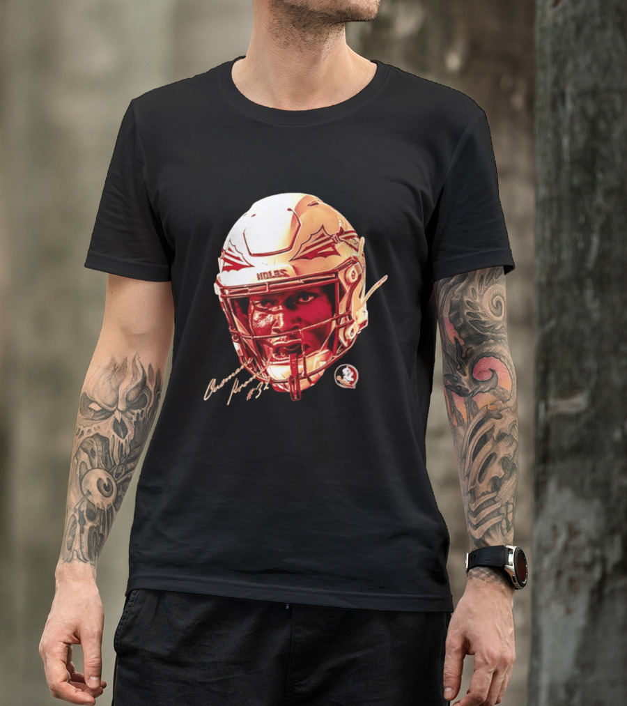 Ousmane Kromah #32 Florida State Seminoles NCAA Football Helmet Noles Game Face T-Shirt