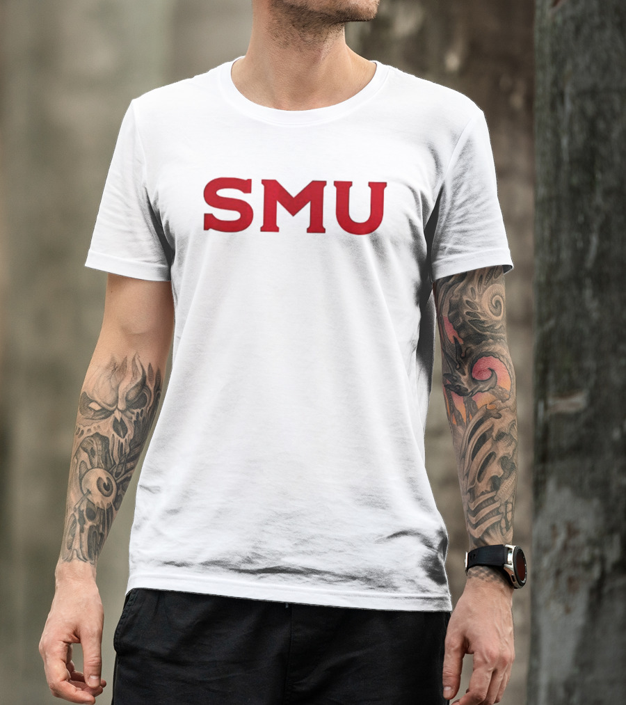 SMU Blue Blood New Blood Football 2 Sided Kevin Jennings T-Shirt
