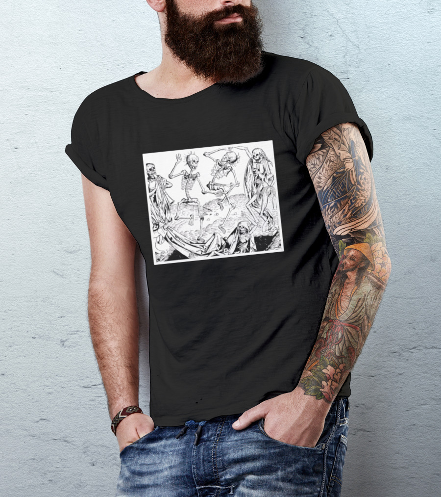 Danse Macabre Skeleton Dance Halloween Medieval T-Shirt