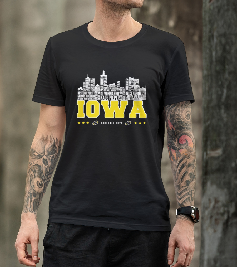 Iowa Football 2020 Skyline Stars Football T-Shirt