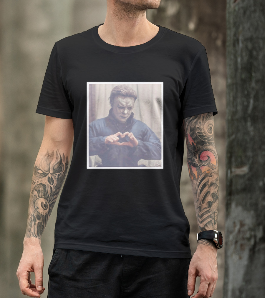 Michael Myers Heart Hands Halloween Horror Iconic Mask T-Shirt