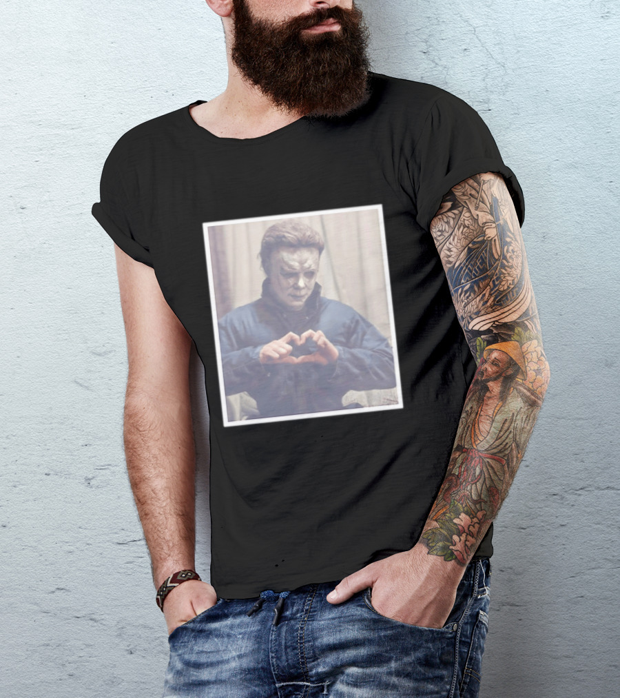 Michael Myers Heart Hands Halloween Horror Iconic Mask T-Shirt